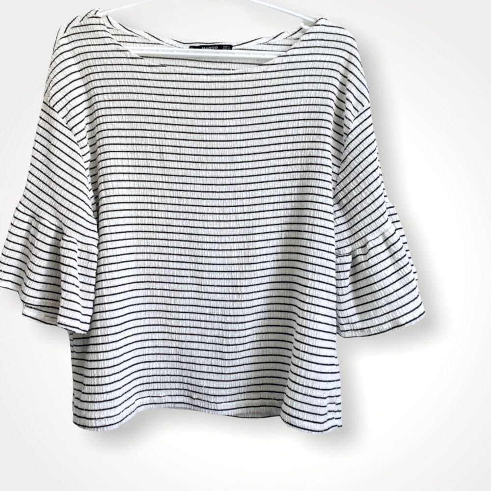 MANGO Bell Sleeve Top